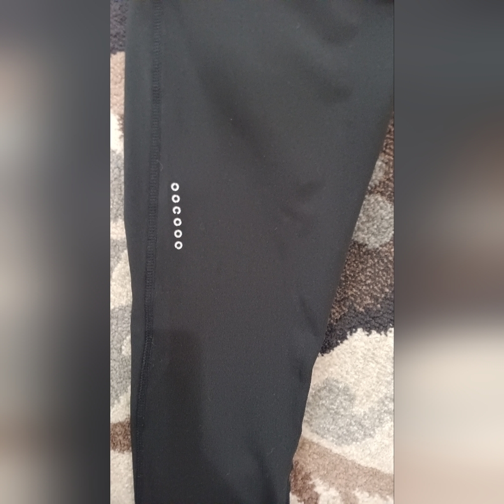 Rag Yoga Pants Black Leggings Women's Large Pockets Ankle Mesh Active Wear - Picture 8 of 8